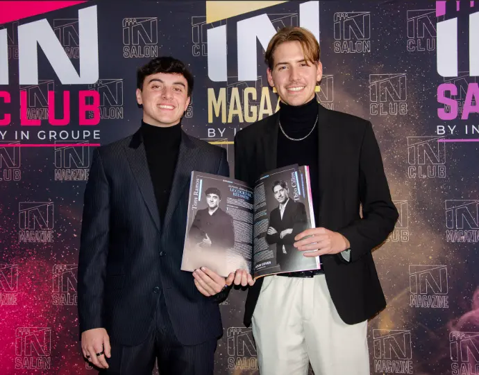 Les deux fondateurs d'Azur Cover posent avec le IN Magazine